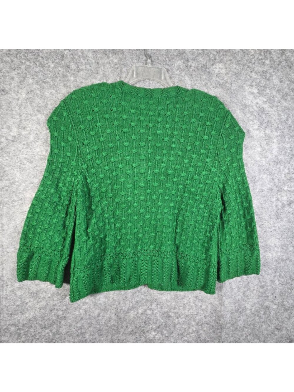 Jones Women's New York Green Textured Knit Button Cardigan Classic PL - Picture 5 of 9